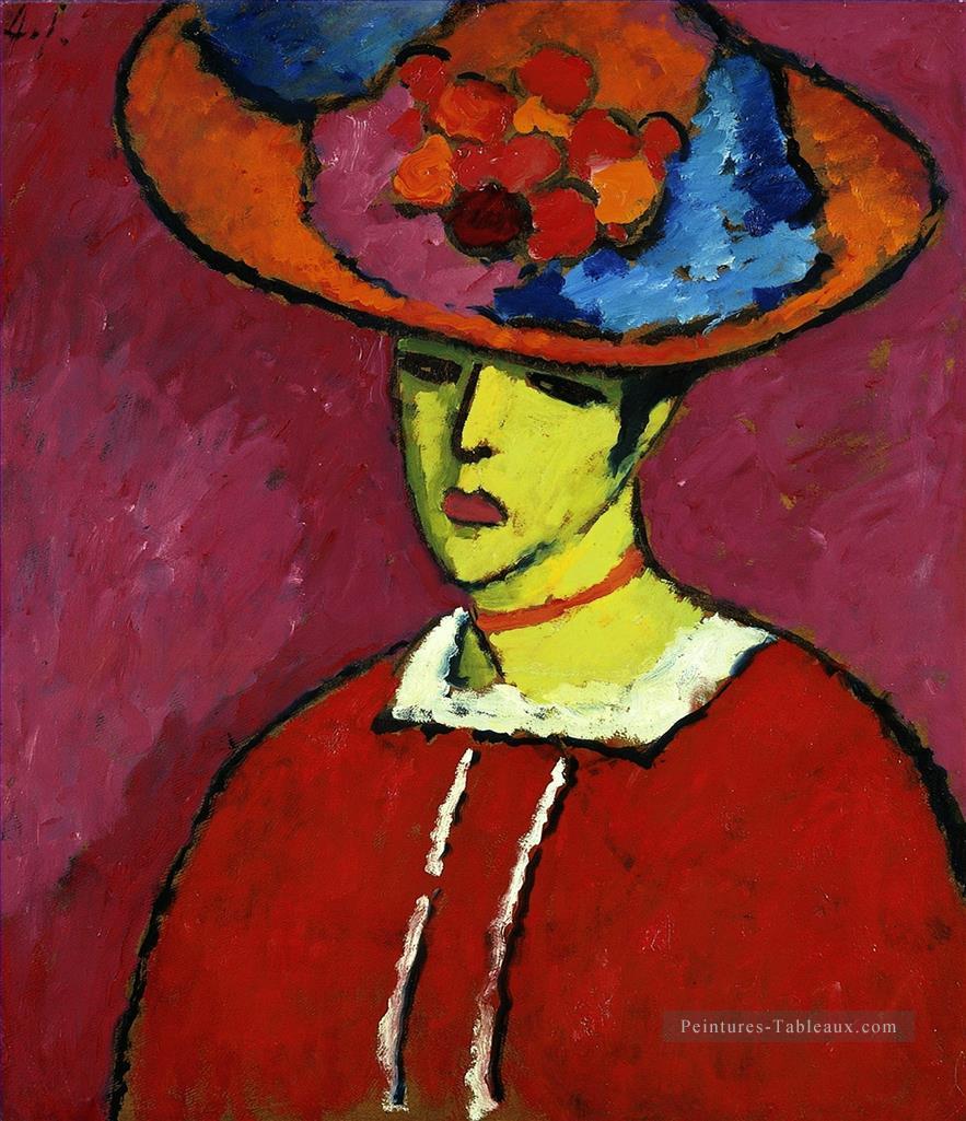 schokko avec chapeau à large bord 1910 Alexej von Jawlensky Expressionism Peintures à l'huile